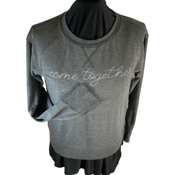 C&C California Come Together Ultra Soft Comfy Gray Sweatshirt Sz M Lightweight - Picture 6 of 15